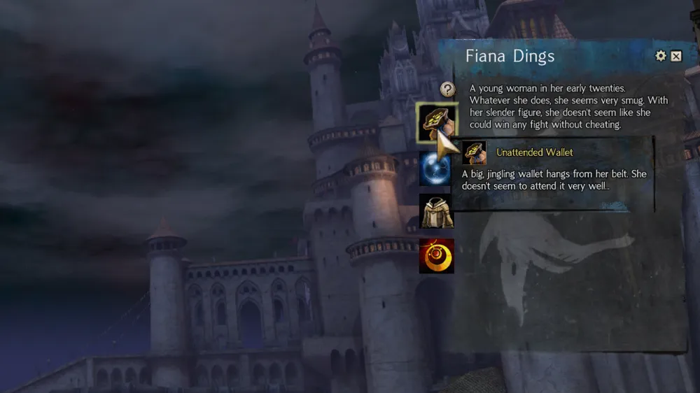 A WARP profile shown while hovering a character