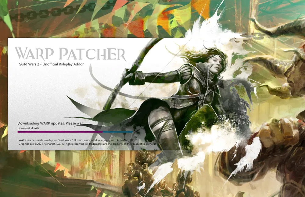 The WARP patcher window